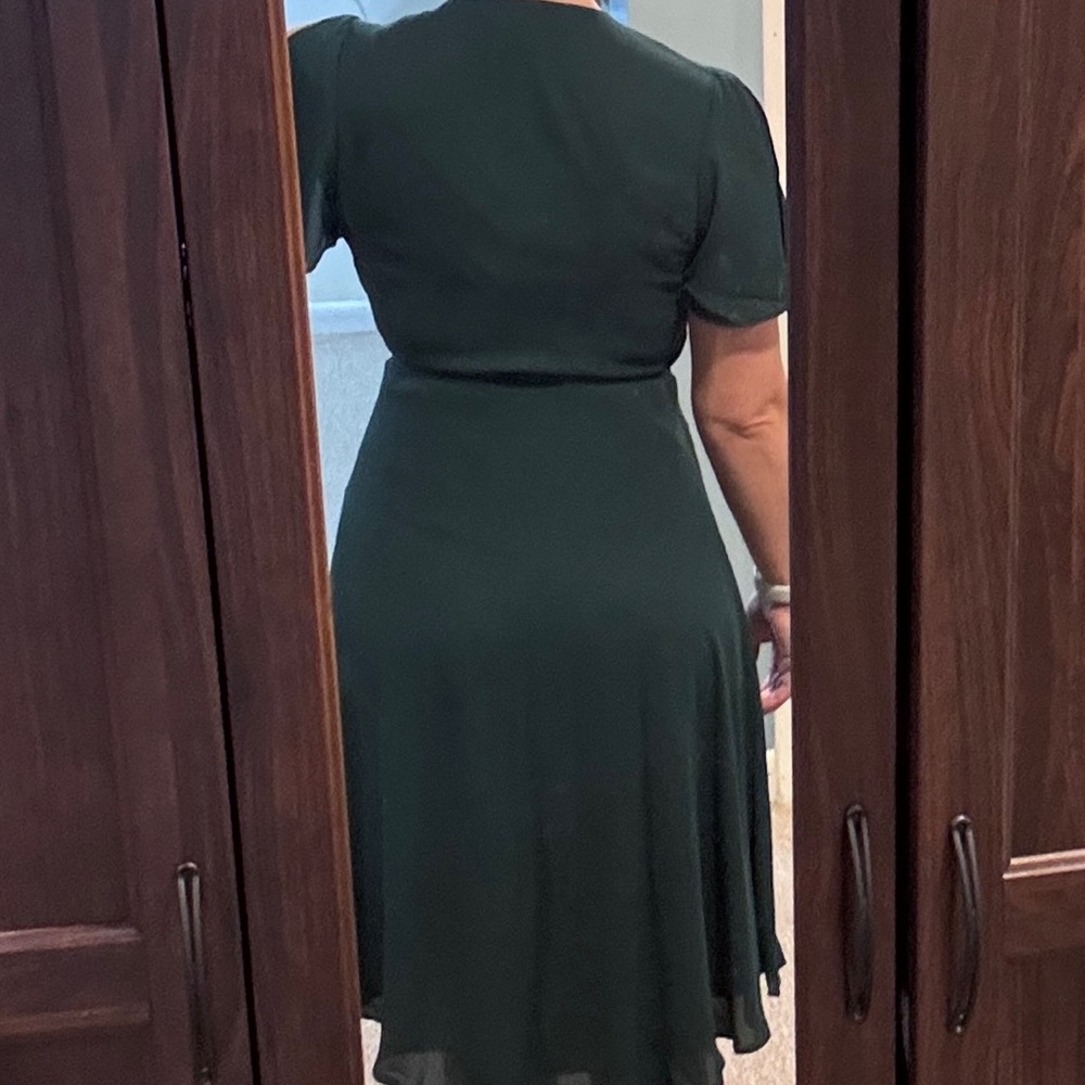 Lulu's Rise to the Occasion Emerald Midi Wrap Dress - Picture 9 of 9